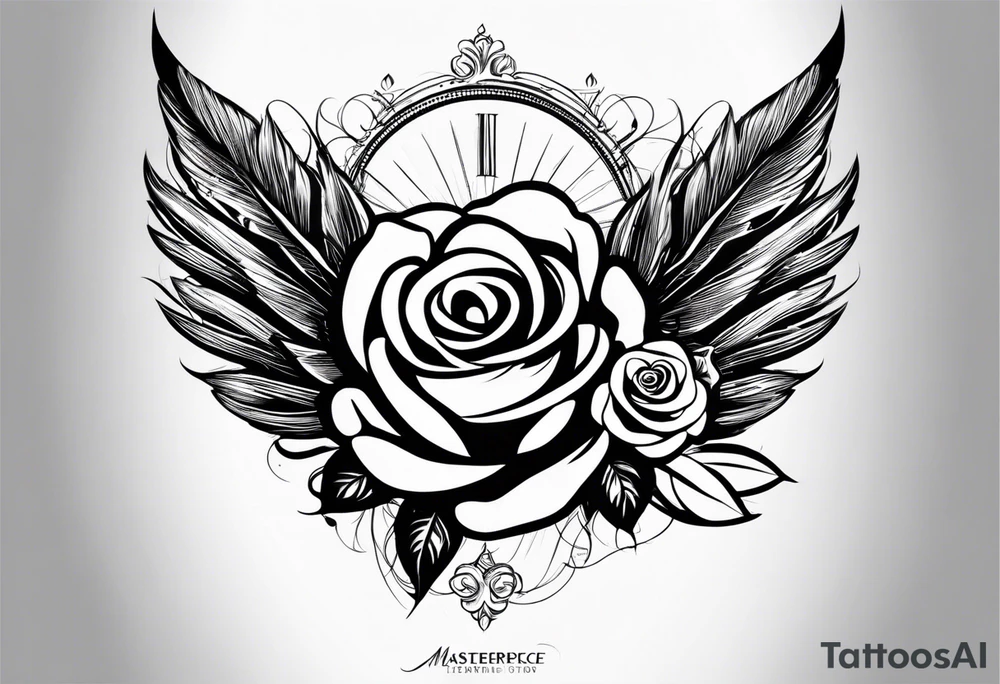 forearm tattoo
a angel feather including a stylish rose with first name Isa encrypted tattoo idea
