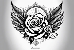 forearm tattoo
a angel feather including a stylish rose with first name Isa encrypted tattoo idea