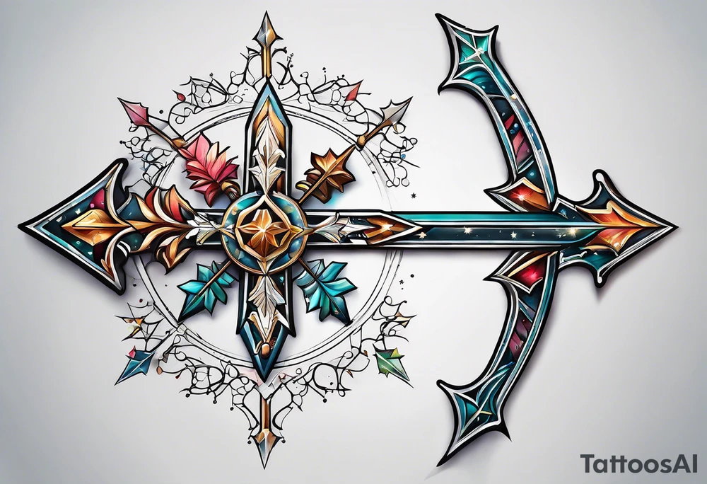 Constellation, arrow , snowflake tattoo idea