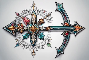 Constellation, arrow , snowflake tattoo idea