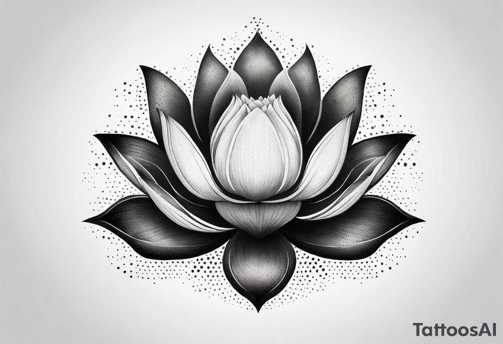simple lotus flower with minimal shading tattoo idea