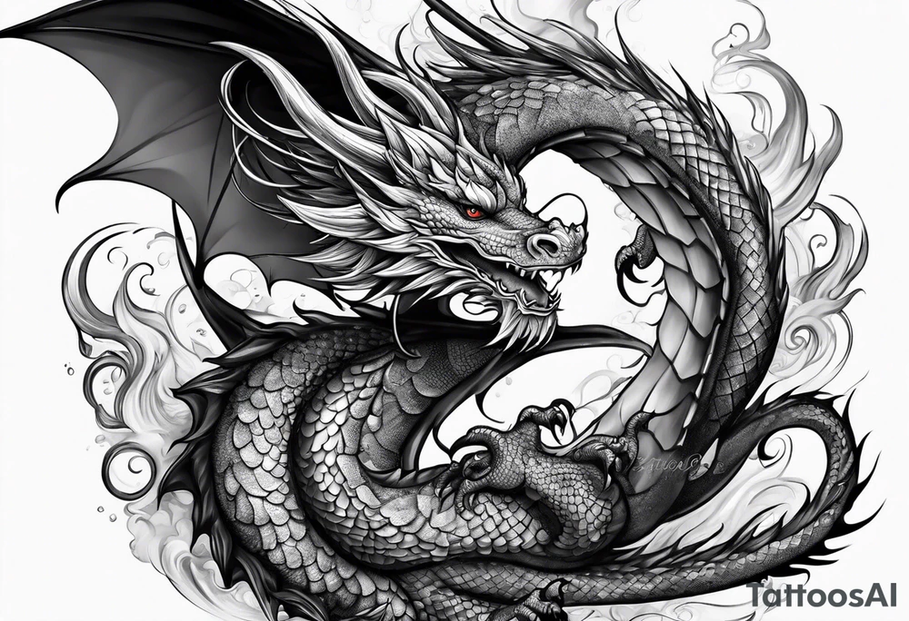Pretty dragons tattoo idea