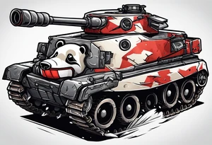 Combat Panda destroy tank tattoo idea