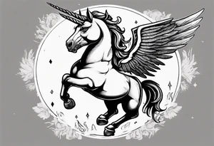 fat pegasus unicorn that looks like a rebel tattoo idea