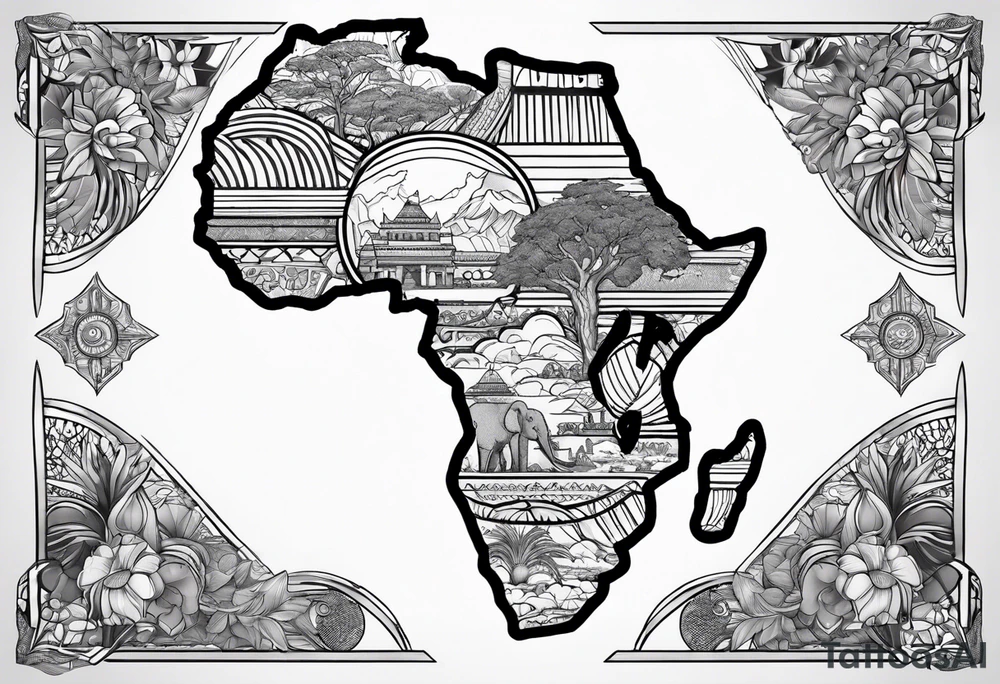 Africa map tattoo idea