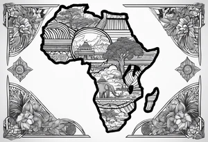 Africa map tattoo idea
