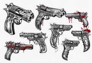 gun with blood tattoo idea