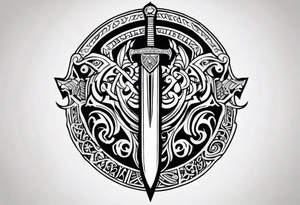 Valhalla 
Sword shield gods tattoo idea