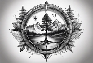 mountains sea 
music compass tree tattoo idea