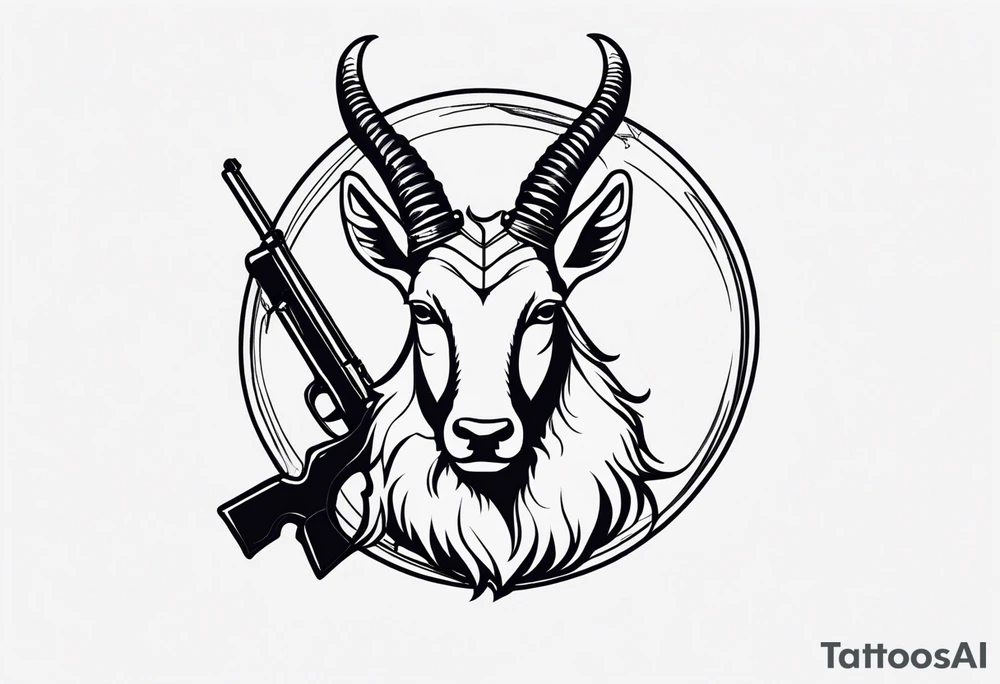 capricorn with sunglasses and shotgun tattoo idea