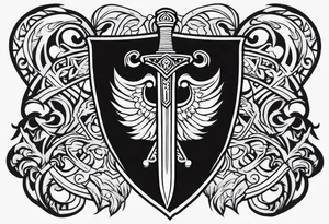 Valhalla stairs  sword shield tattoo idea