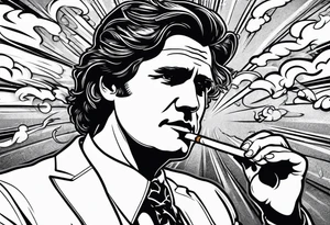 Tucker Carlson smoking cigarette tattoo idea
