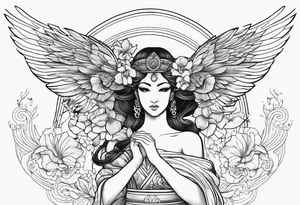Greek goddess iris with wings tattoo idea