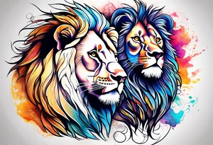 lion and lioness tattoo idea
