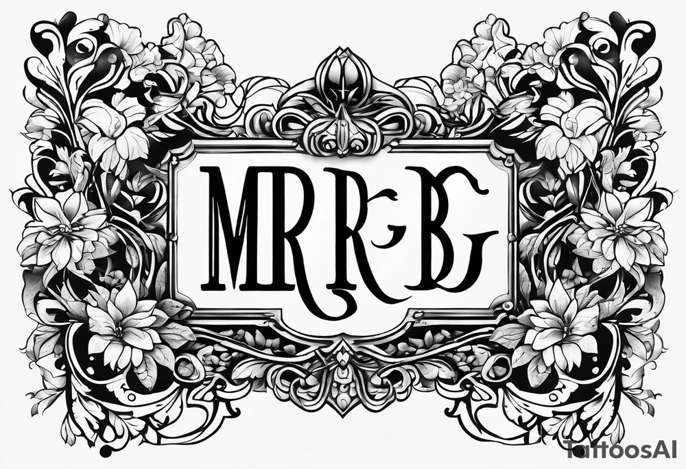 letters: "MRBG" underlined, equally separated
simple, clear, plain, unadorned, no background tattoo idea
