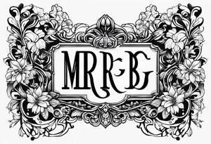 letters: "MRBG" underlined, equally separated
simple, clear, plain, unadorned, no background tattoo idea