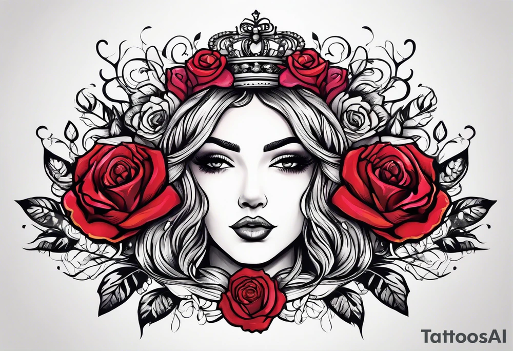 the rose queen's crown tattoo idea