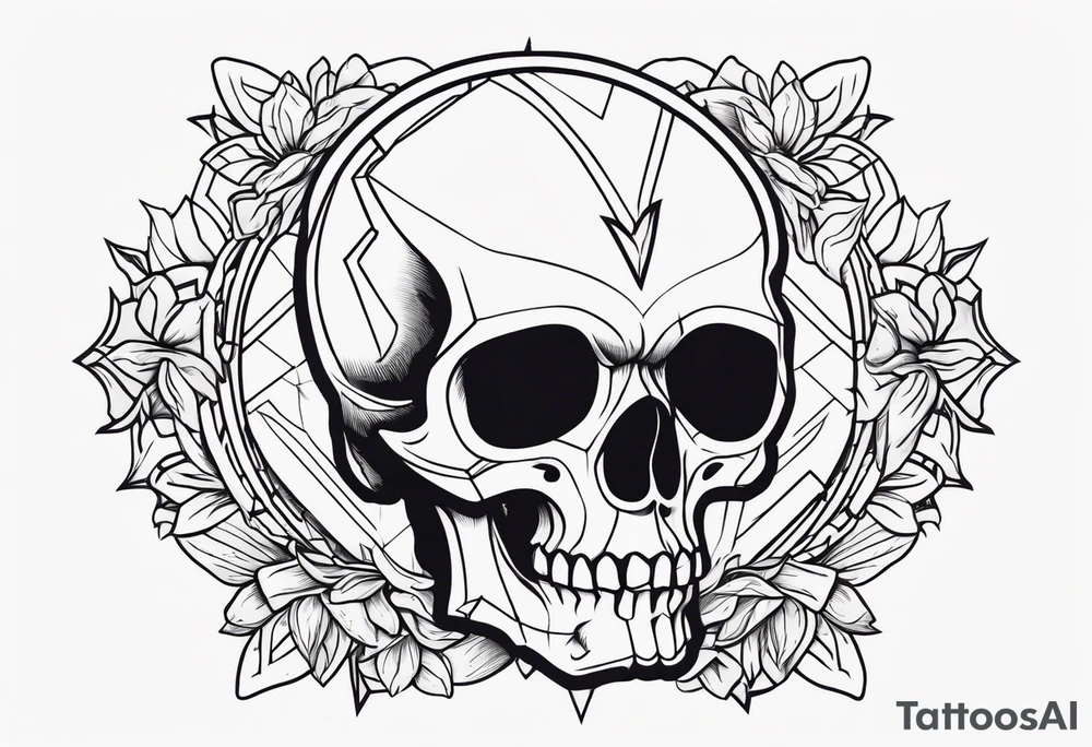 Mini skull outline flash sheet tattoo idea