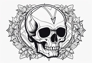 Mini skull outline flash sheet tattoo idea