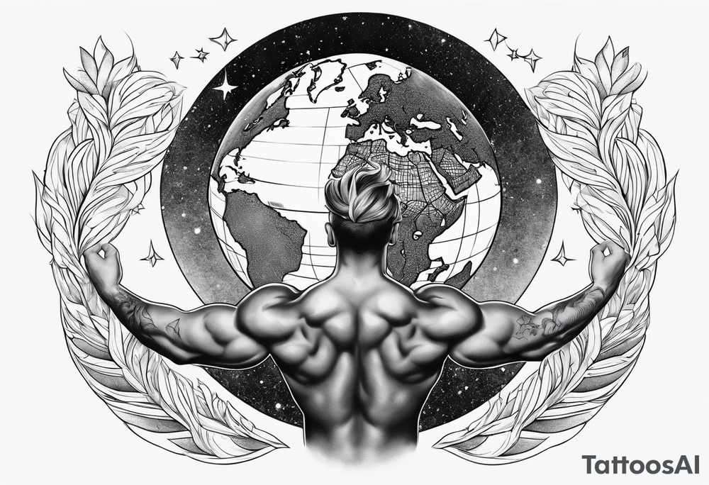 atlas holding the earth above his shoulders tattoo idea