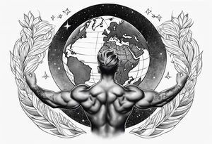 atlas holding the earth above his shoulders tattoo idea