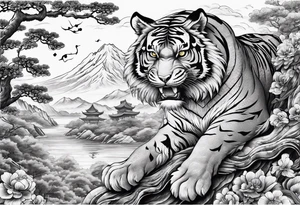 chinesische Mauer mit Tiger, Ratte und schlange tattoo idea