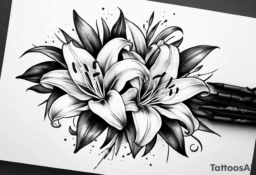 Small lily tattoo idea
