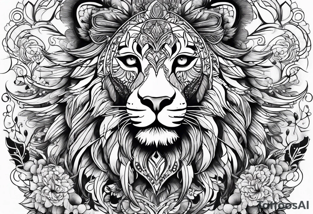 Злой лев tattoo idea