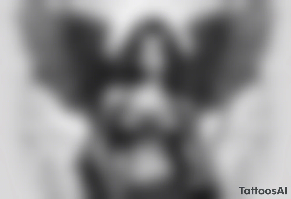 Female dark angel with sword tattoo idea