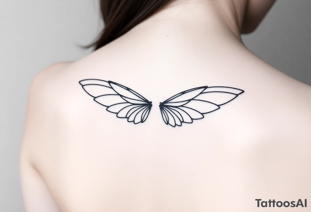 ethereal fairy wings small tattoo idea