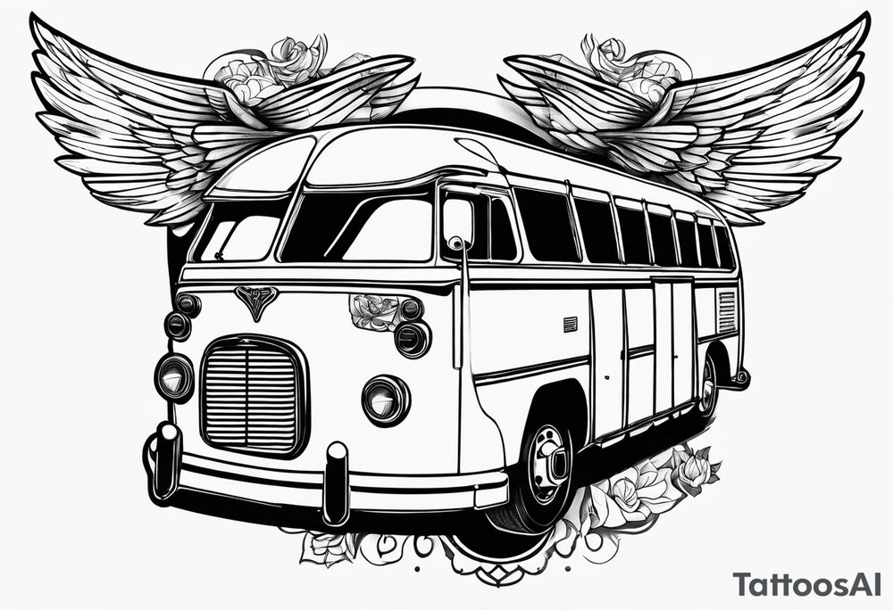 A bus with wings tattoo idea