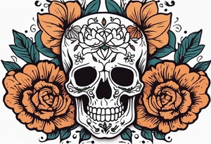human skeleton

old school vintage simple traditional design surrounded by vintage flowers


bold color simple tattoo idea