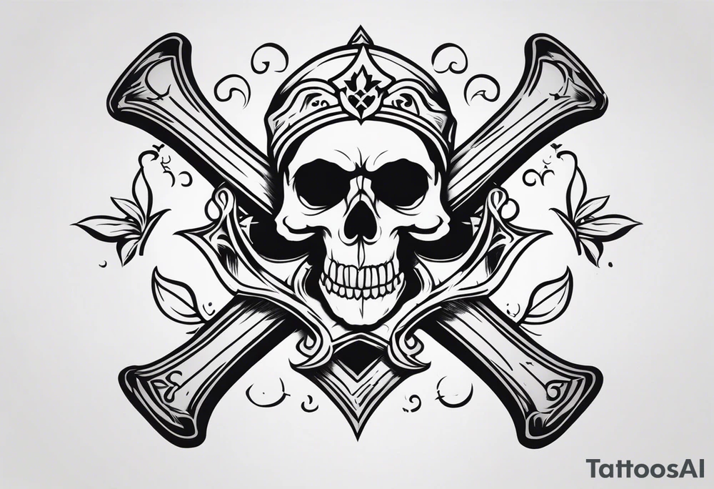 Skull and cross bones tattoo idea
