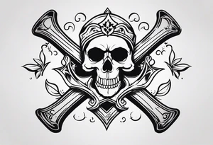 Skull and cross bones tattoo idea