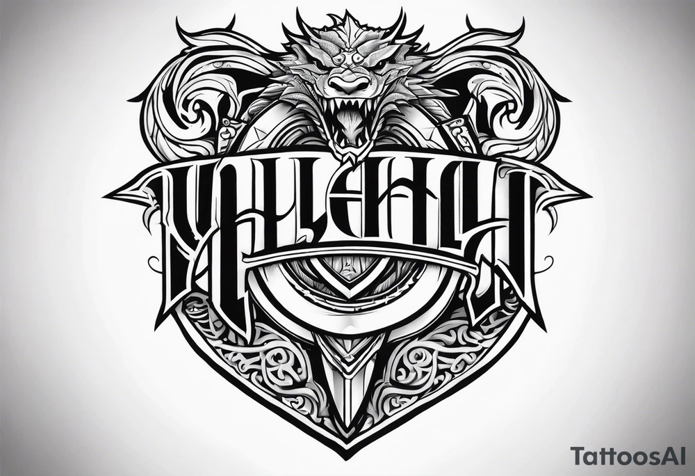 Valhalla dragon sword shield tattoo idea