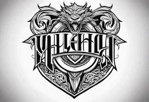 Valhalla dragon sword shield tattoo idea