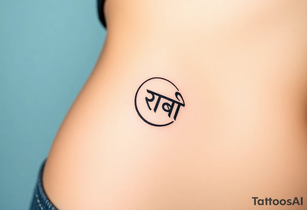 Create a tattoo that writes the Hindi word "अनिच्‍च" with A circle or spiral, which represents the cyclical nature of life and death tattoo idea