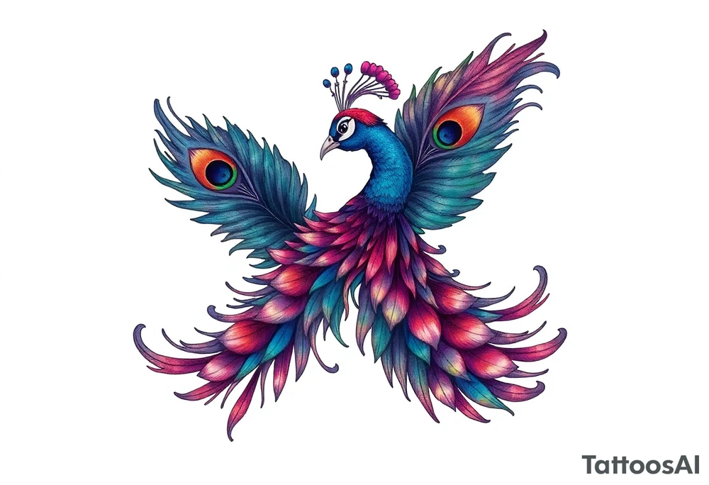 Peacock feathers tattoo idea