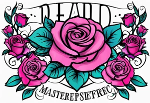 Dad, roses, teal, pink, purple tattoo idea