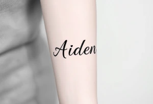 The name Aiden with a love theme
 around it for the forearm tattoo idea