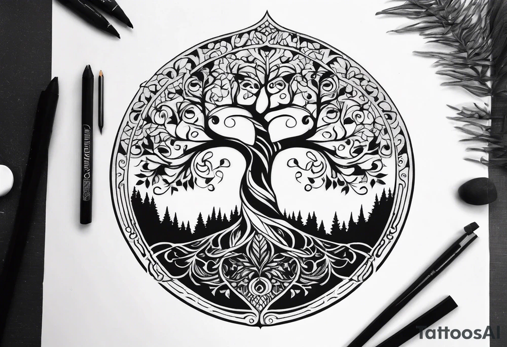 tree of life, tall tattoo idea