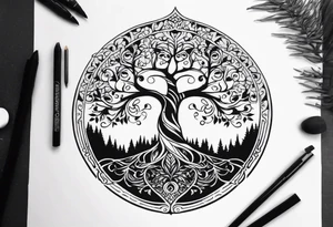 tree of life, tall tattoo idea