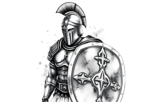Armored Roman Soldier with shield tattoo idea