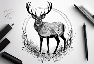 mathematical deer tattoo idea