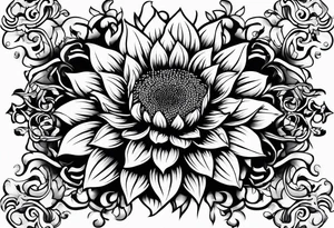 Flower fire an a sunflower tattoo idea