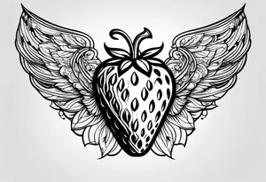 A Strawberry with wings tattoo idea