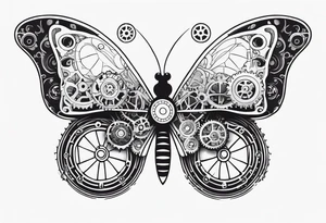 Steampunk-inspired butterfly with gears tattoo idea