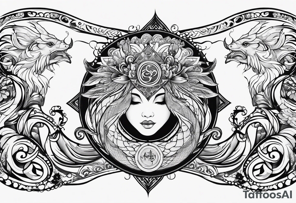 pisces zodiac symbols tattoo idea