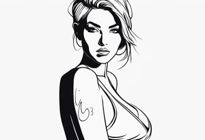 woman with big titts tattoo idea