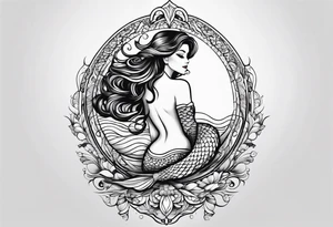 wavy mermaid tail tattoo idea